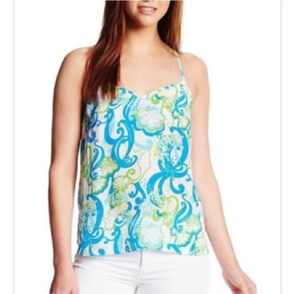 Lilly Pulitzer Dusk Racer Back Cami Tank Top in Resort White Crystal Coast S - Picture 1 of 16